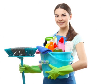 Safe carpet cleaning setup with protective gear and tidy equipment